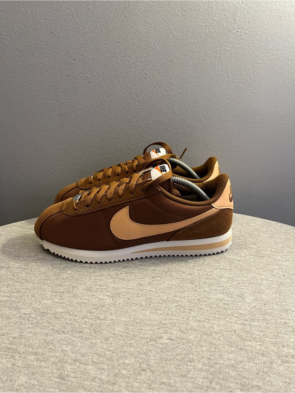 Nike Cortez Textile Sneaker British Tan Orange Chalk Women's Size 7 DZ2795-202 - Picture 5 of 11